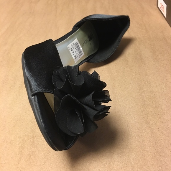 Fioni Night Black Peep Toe High Heels - Picture 7 of 8